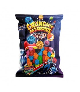CRUNCHY BURMAN ASTEROIDS ASSORTED CARAMELLA GOMMOSA AL GUSTO DI 7 FRUTTI DIVERSI  BUSTA DA 90GR
