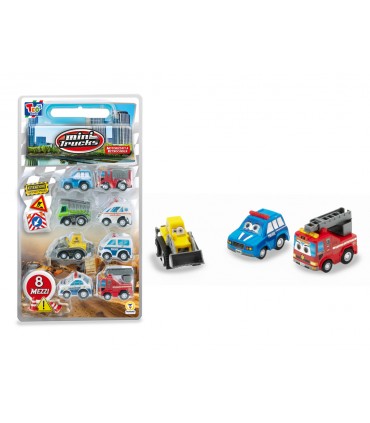 MINI TRUCKS A RETROCARICA TEOREMA GIOCHI CARTELLA DA 8 PZ.