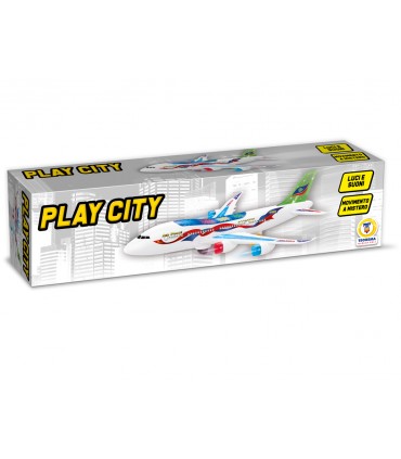 PLAY CITY AEROPLANO GRANDE CON LUCI  SUONI  E MOVIMENTO TEOREMA GIOCHI
