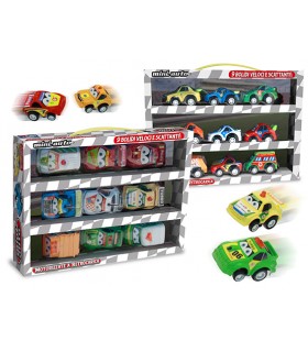 CARTELLA MINI AUTO CON OCCHI E SORRISI CON RETROCARICA 9PZ. ASSORTITI