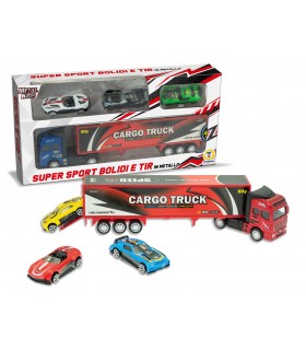 TIR CARGO CON 3 AUTO IN METALLO TEOREMA GIOCHI