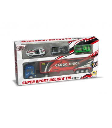 TIR CARGO CON 3 AUTO IN METALLO TEOREMA GIOCHI