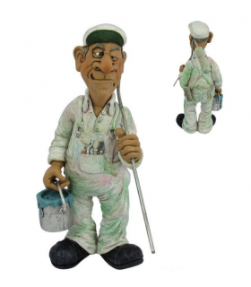 Caricature Mestieri "L'imbianchino" H. 15 cm