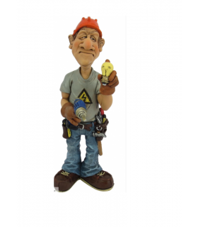 Caricature Mestieri "L'Elettricista" H. 15 cm