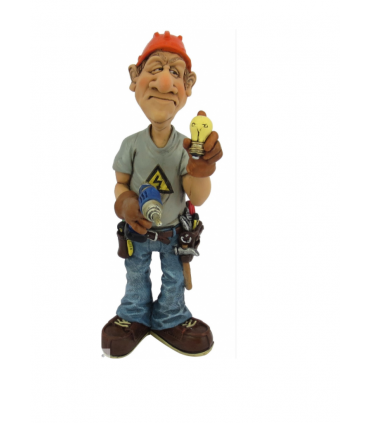 Caricature Mestieri "L'Elettricista" H. 15 cm