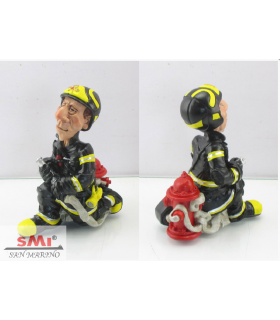 Caricature Mestieri "Pompiere " H.15 cm