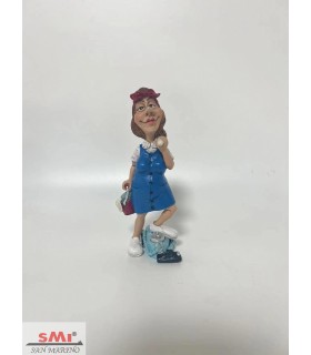 Caricature Mestieri in resina "LA CASALINGA " H. 15 cm