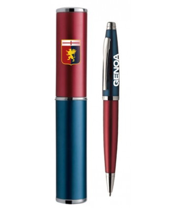 PENNA A SCATTO  CON ASTUCCIO IN METALLO BUSTO BLU E ROSSO GENOA F.C. MOD.ALEXIA 1 PZ