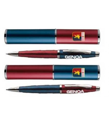 PENNA A SCATTO  CON ASTUCCIO IN METALLO BUSTO BLU E ROSSO GENOA F.C. MOD.ALEXIA 1 PZ