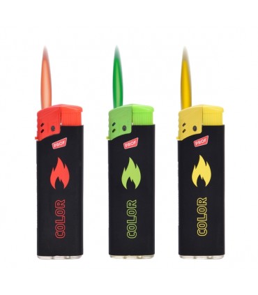 Accendino Elettronico PROF Turbo COLOR Flame (FIAMMA COLORATA) conf. 50 pz. ASSORTITI