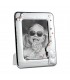 PORTAFOTO BIMBI COLORE ROSA METALLO ARGENTATO 13X18 MADE IN ITALY RETRO E PIEDINO IN LEGNO SCATOLA E GARANZIA KBT78B