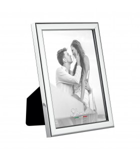 PORTAFOTO SILVER 13X18 ALLUMINIO LUCIDO MADE IN ITALY CON RIVESTIMENTO IN VELLUTINO SCATOLA E GARANZIA KST28-2