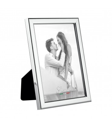 PORTAFOTO SILVER 13X18 ALLUMINIO LUCIDO MADE IN ITALY CON RIVESTIMENTO IN VELLUTINO SCATOLA E GARANZIA KST28-2
