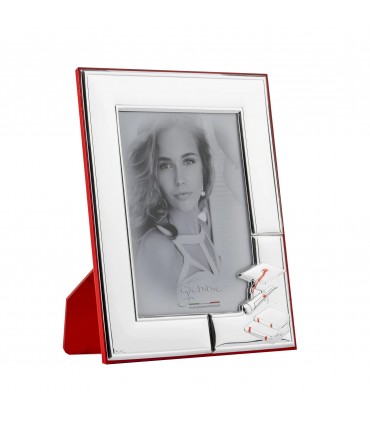 PORTAFOTO METALLO ARGENTATO LAUREA  13X18 MADE IN ITALY RETRO E PIEDINO IN LEGNO SCATOLA E GARANZIA KLT31