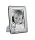 PORTAFOTO BIMBI COLORE CELESTE METALLO ARGENTATO 13X18 MADE IN ITALY RETRO E PIEDINO IN LEGNO SCATOLA E GARANZIA KBT80A