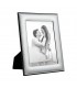 PORTAFOTO METALLO ARGENTATO LUCIDO 20X25 MADE IN ITALY RETRO E PIEDINO IN LEGNO SCATOLA E GARANZIA KST07-4