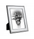 PORTAFOTO METALLO ARGENTATO LUCIDO 20X25 MADE IN ITALY RETRO E PIEDINO IN LEGNO SCATOLA E GARANZIA KST04-4
