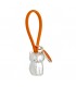 PORTACHIAVI BAGUTTA GATTO ARGENTATO E GANCIO IN SILICONE ARANCIONE CONFEZIONATO IN SCATOLA E BUSTA DA REGALO 2207-01AR