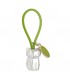PORTACHIAVI BAGUTTA GATTO ARGENTATO E GANCIO IN SILICONE VERDE CONFEZIONATO IN SCATOLA E BUSTA DA REGALO 2207-01VE