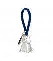 PORTACHIAVI BAGUTTA CANE ARGENTATO E GANCIO IN SILICONE BLU CONFEZIONATO IN SCATOLA E BUSTA DA REGALO 2207-02BL