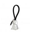 PORTACHIAVI BAGUTTA CANE  ARGENTATO E GANCIO IN SILICONE NERO CONFEZIONATO IN SCATOLA E BUSTA DA REGALO 2207-02NE
