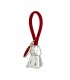 PORTACHIAVI BAGUTTA CANE ARGENTATO E GANCIO IN SILICONE ROSSO CONFEZIONATO IN SCATOLA E BUSTA DA REGALO 2207-02RO