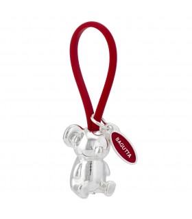 PORTACHIAVI BAGUTTA KOALA ARGENTATO E GANCIO IN SILICONE ROSSO CONFEZIONATO IN SCATOLA E BUSTA DA REGALO 2207-04RO