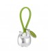 PORTACHIAVI BAGUTTA GUFO ARGENTATO E GANCIO IN SILICONE VERDE  CONFEZIONATO IN SCATOLA E BUSTA DA REGALO 2207-05VE