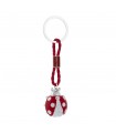 PORTACHIAVI BAGUTTA COCCINELLA ROSSA  CON CORDONE CONFEZIONATO IN SCATOLA E BUSTA DA REGALO 2209-01RO