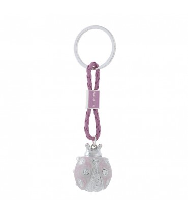 PORTACHIAVI BAGUTTA COCCINELLA ROSA CON CORDONE CONFEZIONATO IN SCATOLA E BUSTA DA REGALO 2209-01RS