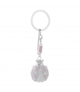 PORTACHIAVI BAGUTTA COCCINELLA ROSA CON CATENELLA CONFEZIONATO IN SCATOLA E BUSTA DA REGALO 2209-02RS