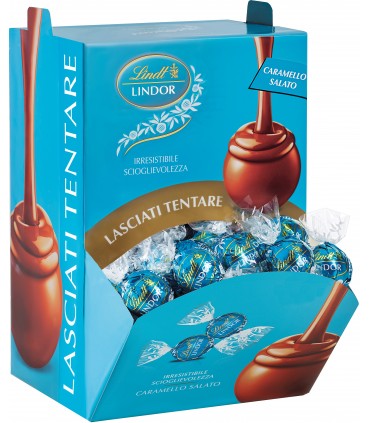 BOULES LINDOR LINDT CARAMELLO SALATO 12g EXPO A BOCCA DI LUPO 96 PZ. (IN PRENOTAZIONE C/O I PRIMI DI OTTOBRE)