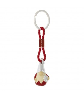 PORTACHIAVI BAGUTTA GNOMO ROSSO CON CORDONE CONFEZIONATO IN SCATOLA E BUSTA DA REGALO 2210-01RO