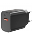 Caricatore da Muro con due prese USB e USB-C di ultima generazione colore NERO