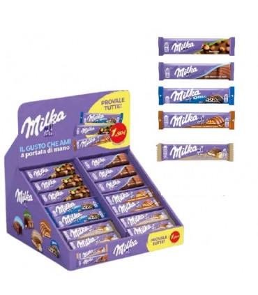 BARRETTE MILKA ASSORTITE VASSOIO DA 111 PZ. + IN OMAGGIO 1CF. MINI OREO 40G 20PZ. IN PRENOTAZIONE CON CONSEGNA A META' SETTEMBRE