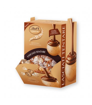 BOULES LINDOR LINDT golden caramel e nocciola 12g EXPO A BOCCA DI LUPO 96 PZ. (IN PRENOTAZIONE C/O I PRIMI DI OTTOBRE)