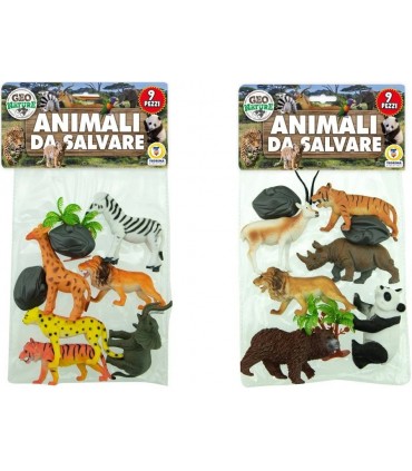 BUSTA GEO NATURE TEOREMA GIOCHI ANIMALI DA SALVARE 9PZ.