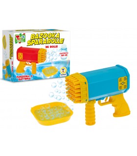 TEO'S - PISTOLA SPARABOLLE DI SAPONE 36 FORI 50ML 2 COLORI