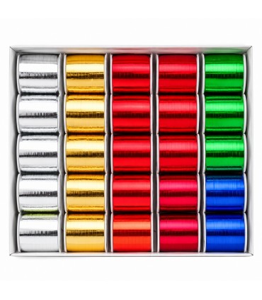 Rocchetti lucidi 10mt H 1cm conf. 25 pz. colori assortiti