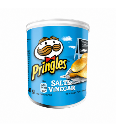 PRINGLES SALT & VINEGAR AL GUSTO DI SALE E ACETO 40gr. CONF. DA 12 PZ.