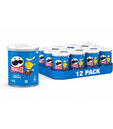 PRINGLES SALT & VINEGAR AL GUSTO DI SALE E ACETO 40gr. CONF. DA 12 PZ.