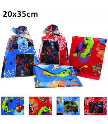 BUSTE Regalo in PPL mod. MARVEL 40 MICRON mis.20X35cm conf. da 50 pz. ASSORTITI