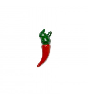 Fortunello PEPERONCINO CM. 4 in terracotta modellato e dipinto interamente a mano con colori acrilici.