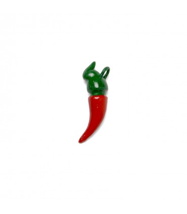 Fortunello PEPERONCINO CM. 4 in terracotta modellato e dipinto interamente a mano con colori acrilici.