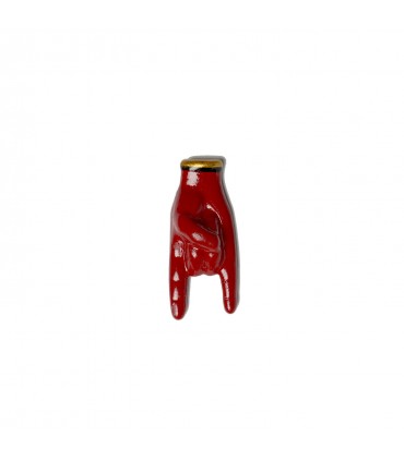 Magnete MANINA CM.7 in terracotta, modellato e dipinto interamente a mano con colori acrilici