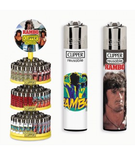 Accendino Clipper Large rambo ESPOSITORE da 144 pz. con grafiche ASSORTITE