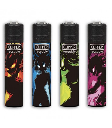 Accendino Clipper Large DARK SHADOW conf. 48 pz. assortiti con 4 grafiche