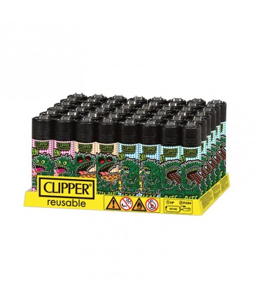 Accendino Clipper Large GREEN JUNK  conf. 48 pz. assortiti con 4 grafiche