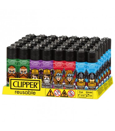 Accendino Clipper Large KINGS OF  VAL conf. 48 pz. assortiti con 4 grafiche