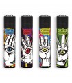 Accendino Clipper Large PSYCHO HANDS conf. 48 pz. assortiti con 4 grafiche
